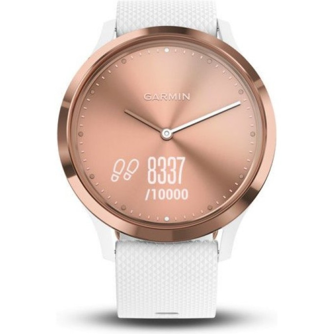 Часы GARMIN VIVOMOVE HR розовое золото с белым ремешком 010-01850-22